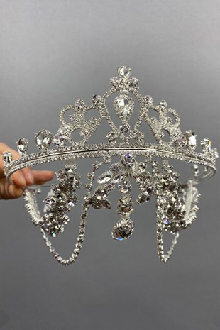 Silver Color Hürrem Bridal Henna Crown