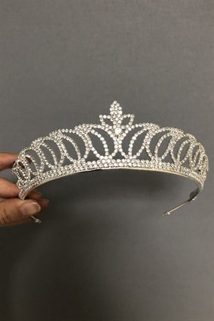 Silver Tulip Pattern Bridal Crown