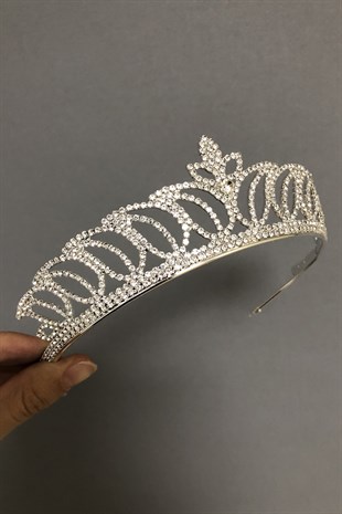 Silver Tulip Pattern Bridal Crown