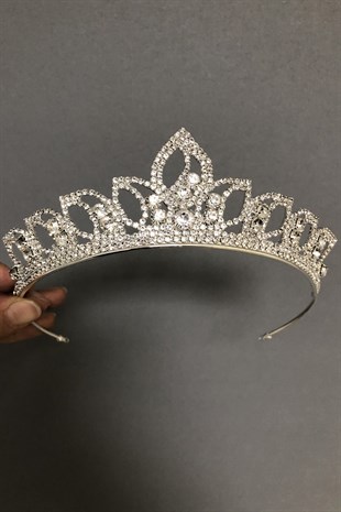 Silver Color Leon Model Bridal Crown