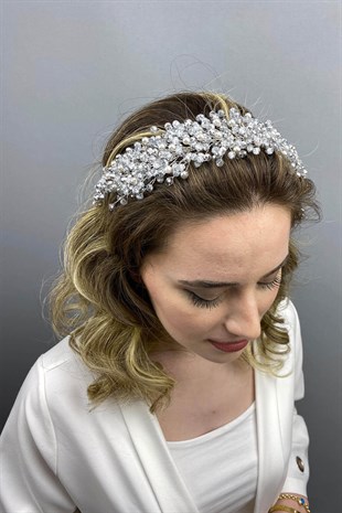 Silver Color Lisa Model Bridal Henna Crown