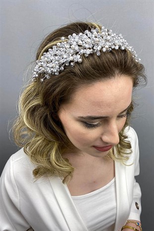 Silver Color Lisa Model Bridal Henna Crown