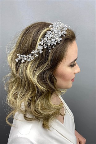 Silver Color Lisa Model Bridal Henna Crown