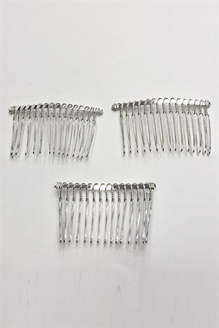 Gümüş Renk Metal Tarak Toka 6*3,5 cm