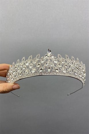 Silver Color Mia Stone Henna Bridal Crown