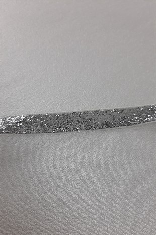 Silver Color Glittery Velvet Ribbon 1 cm