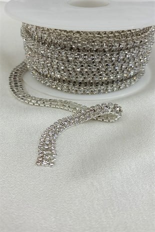  حبات حجر صف قطاع فضية اللون