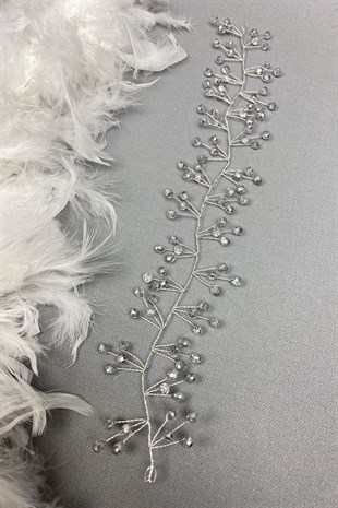 تاج الزفاف مطرز باللون الفضي