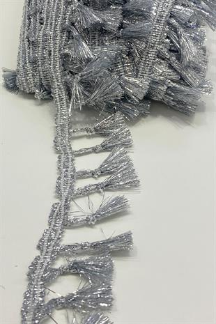 Silver Glitter Fringe Tassel Ribbon