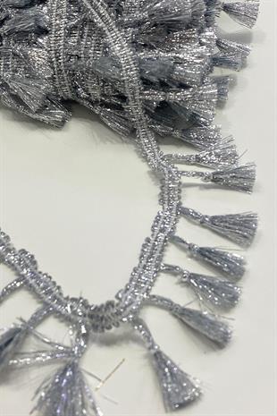 Silver Glitter Fringe Tassel Ribbon