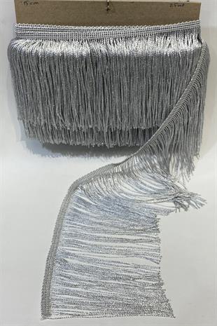 Gümüş  Simli Saçak Şerit Püskül 15 cm