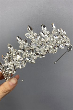 Silver Subra Bridal Crown and Earring