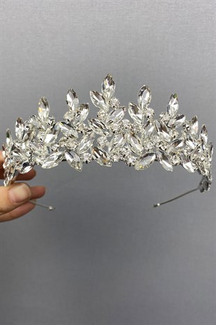 Silver Subra Bridal Crown and Earring