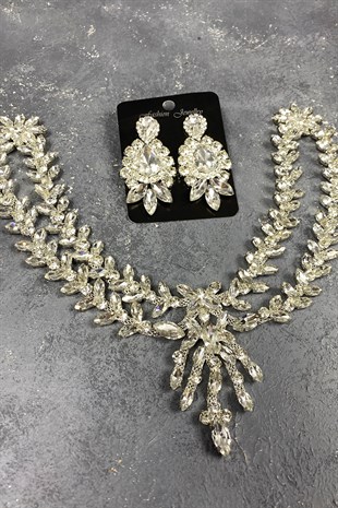 Gümüş Sultan Alınlık Gelin Kına Saç Aksesuarı Ve Küpesi