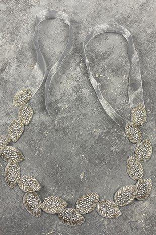 حزام فستان من الحجر الفضي وإكسسوار الخصر