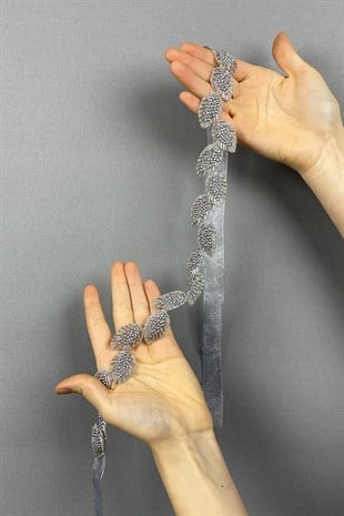 حزام فستان من الحجر الفضي وإكسسوار الخصر