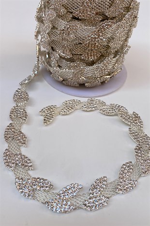Silver Stone Straw Leaf Ribbon