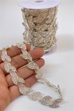 Silver Stone Straw Leaf Ribbon