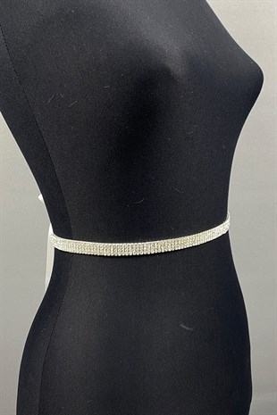  حزام الخصر الإكسسوار النحيف من الحجر الفضي