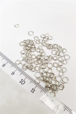 Gümüş Tesbih ve Metal Halka 4 mm