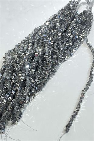 Silver Triangle Cut Shiny Crystal Beads 6 mm