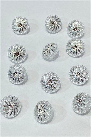 زر خياطة سفلي فضي 10 قطعة