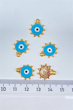 صن قلادة معدنية منقوشة زرقاء 1 قطعة