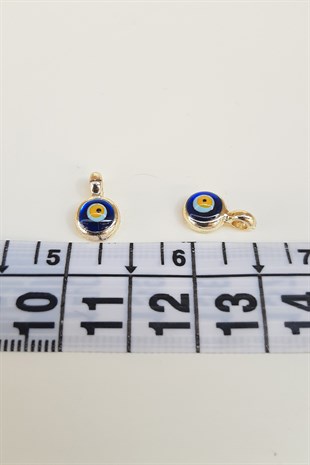 Ringed Yellow Evil Eye Bead Pendant