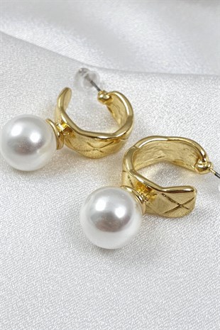 Hamal Gold İncili Küpe