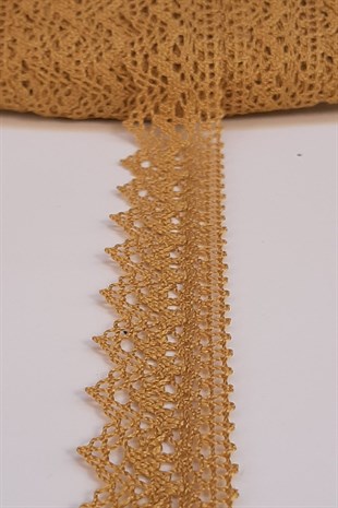 Hardal Sarı Kopanaki Koton Dantel 2,5cm