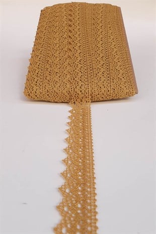 Hardal Sarı Kopanaki Koton Dantel 2,5cm