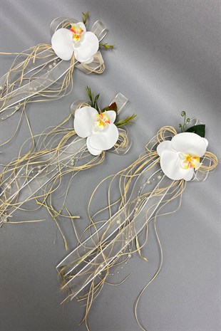 Straw Bundle Suitcase and Convoy Car Ornament 3 Pieces Cream