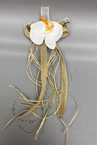 Straw Bundle Suitcase and Convoy Car Ornament 3 Pieces Coffee with Milk