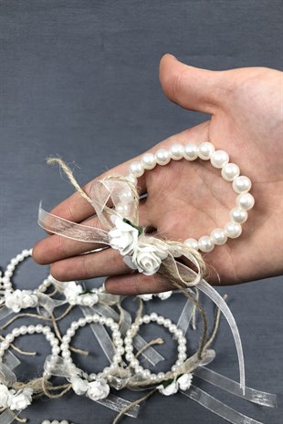 Hasırlı ve Çiçekli Nedime Bileklik Seti