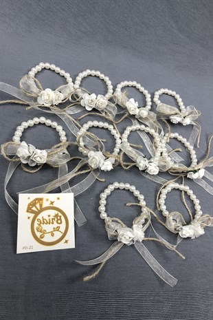 Hasırlı ve Çiçekli Nedime Bileklik Seti