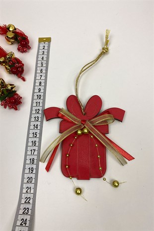 Hediye Paketi Baskılı Yılbaşı Ağaç Süsü