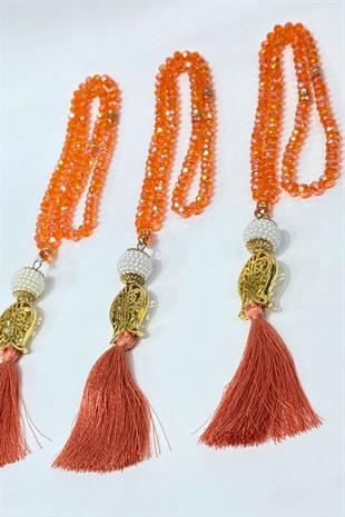 Hediyelik Laleli Püsküllü Kristal Boncuklu 99 Lu Namaz Tesbihi ( Mevlüt-sünnet-hac-umre)