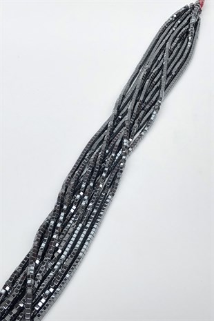 Hematit Altıgen Taş Boncuk