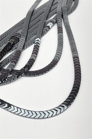 Hematit Ok İşareti Yassı Taş Boncuk