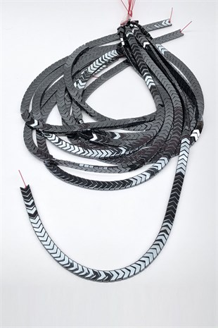 Hematit Ok İşareti Yassı Taş Boncuk