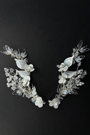 Hena Sedef Reçine 2 Li Saç Ve Türban Gelin Aksesuarı