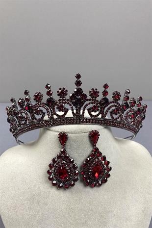 Hera Gelin Kına Tacı Ve Damla Mekik Taşlı Küpesi