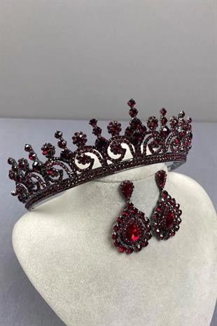 Hera Gelin Kına Tacı Ve Damla Mekik Taşlı Küpesi