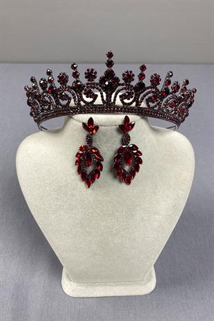 Hera Bridal Henna Crown and Shuttle Earrings