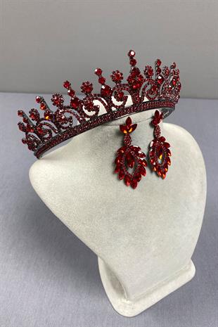 Hera Bridal Henna Crown and Shuttle Earrings