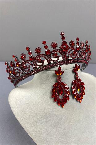 Hera Bridal Henna Crown and Shuttle Earrings