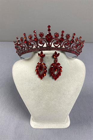 Hera Bridal Henna Crown and Shuttle Earrings