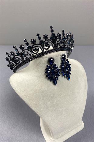 Hera Bridal Henna Crown and Shuttle Stone Earrings