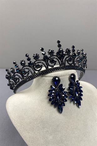 Hera Bridal Henna Crown and Shuttle Stone Earrings