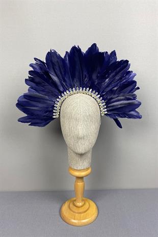 Hera Feather Stoned Bridal Henna Crown Accessory
